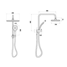 Theneron Self Cleaning Square Short Twin Shower